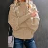 Women's Fashion Casual Solid Color Sweater Set Head Round Neck Warm Long-sleeved Sweater