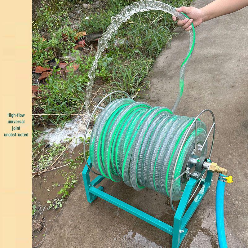 

Heavy-Duty Water Hose Storage Cart with Hand-Crank Reel for 4, 6, and 1-Inch Soft Hoses Other