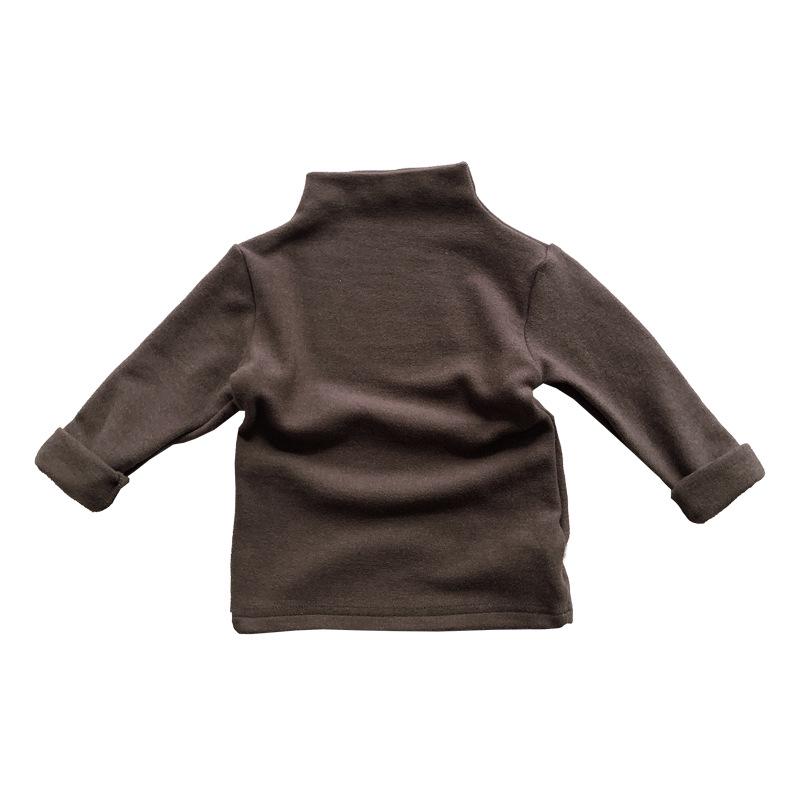 Children's Australian Wool Base Layer: Warm Autumn/Winter High Neck Top for Toddlers, Boys & Girls, Versatile Stretch Shirt, Korean Style.