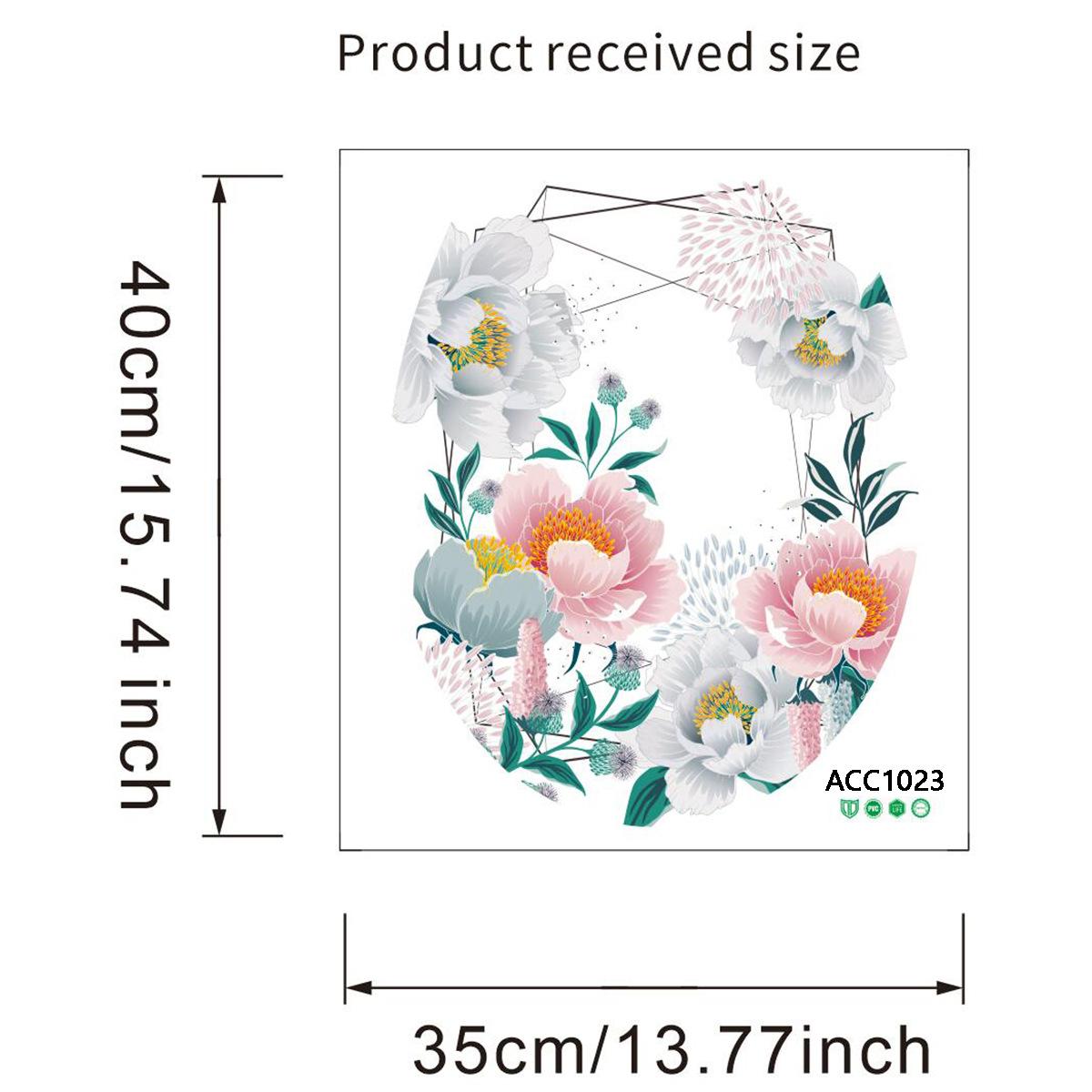 

Self-Adhesive Waterproof Toilet Stickers - Aesthetic Flower Green Leaf Bathroom Wall Decor 35x40cm