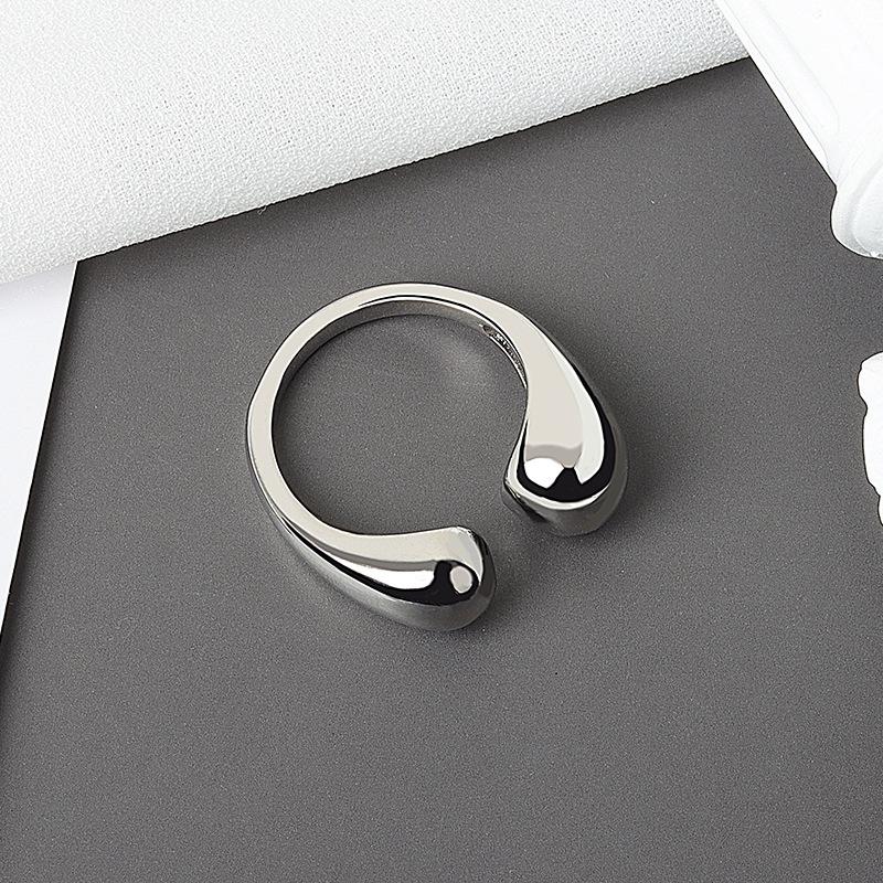 Fashion Personalized Index Finger Ring Niche Design Geometric Twist Open Ring Temperament Retro Couple Ring for Girlfriend Simple Geometric Ring