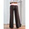 YYFS Women's Fashion Casual Solid Color Print High Waist Trousers Pants & Capris