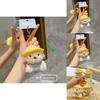 Straw Hat Dog Plush Keychain With Cute 3d Design For Bag Decor