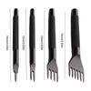 4Pcs Leather Sewing Punch Set 4mm Leather Chisel Hole Punches Tools 1 2 4 6 Prong Lacing StitchDIY Leathercraft Stitching Tools