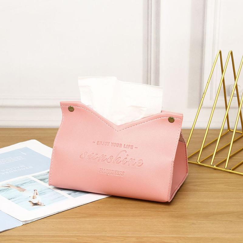 

PU Leather Tissue Box Cover V Shape Opening Toilet Paper Dispenser Holder for Car Home Living Room Bedroom Office Decor