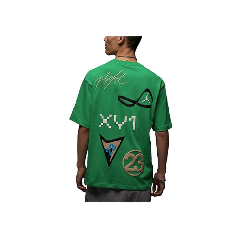 Jordan American Retro Letter And Number Print Round Neck Short Sleeve Drop Shoulder T-Shirt Men Tops Green DX9562-310