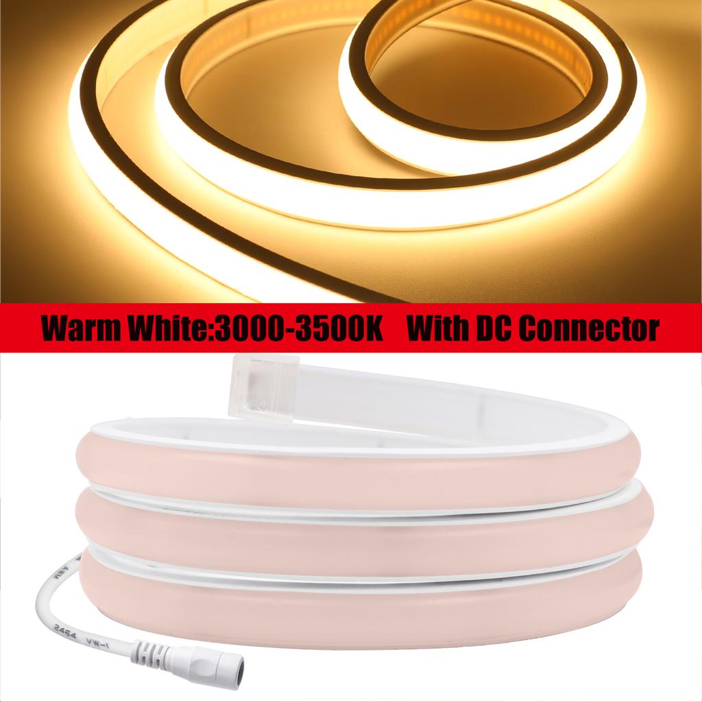 12V 24V COB Neon LED Strip 320 Leds M Waterproof High Brightness Flexible Ribbon Light 3000K 4000K 6000K For Home Decor 0.5M-20M