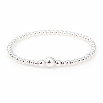 92.5 Silver Bracelet Silver Bracelet Silver Ball Bracelet Basic Mu211