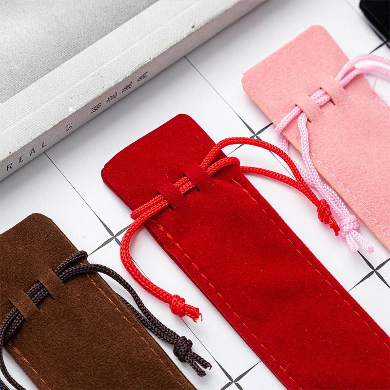 50 Pcs Velvet Pen Pouches Soft Drawstring Pencil Cases for School/Office, Gift Packaging, Student Stationery Organizer