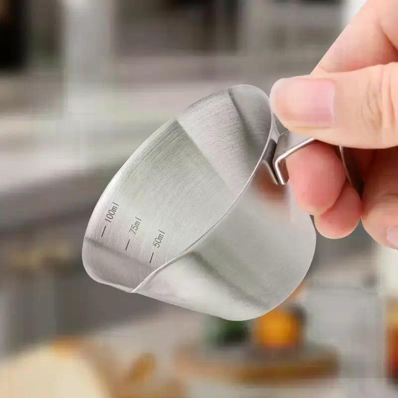 304 Stainless Steel Coffee Measuring Cup with Scale Espresso Shot Cup Kitchen Tool Coffee Machine Accessory Measure Mug