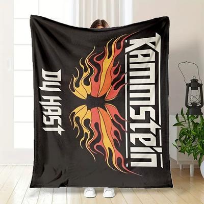 Rammstein - Du Hast T-ShirtBlanket Flannel Throw Blanket for Sofa, Bed, Travel, Camping, Office, Couch, Chair, And Bed Gift for Christmas Cx