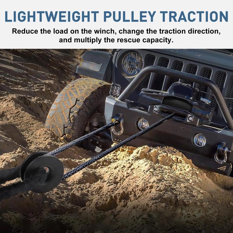 Heavy Duty Snatch Block Soft Shackle Recovery Ring Long Lasting Tow Winch Rope Compatible with ATV UTV Truck