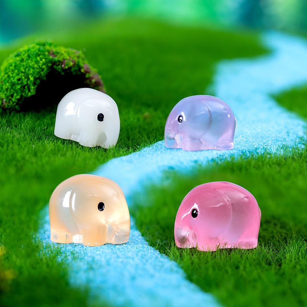 Adorable Luminous Resin Elephant Figurine For Creative Desktop Decoration