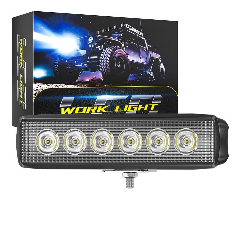 6Inch Car Light IP65 Waterproof LED Work Light Bar 12V Fog Headlight Driving Lamp For Car Motorcycle 3030 LED Chips White Yellow