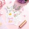 Vase Shaped Bloomy Flowers Desk Calendar Wooden Base Standing Calendar  for Table Desk Decor