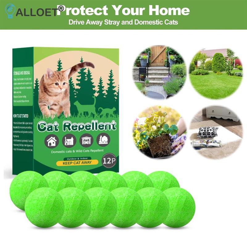 12 Pack Cat Deterrent Ball Natural Peppermint Oil Cat Repellent Dog Repellent Keep Cats Off Yard Garden Lawn Plants