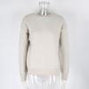 Women Sweater Tops Round Neck Long Sleeve Ribbed Hem Cuff Knitting Tops with Back Bow Decor Solid Color Knitwear