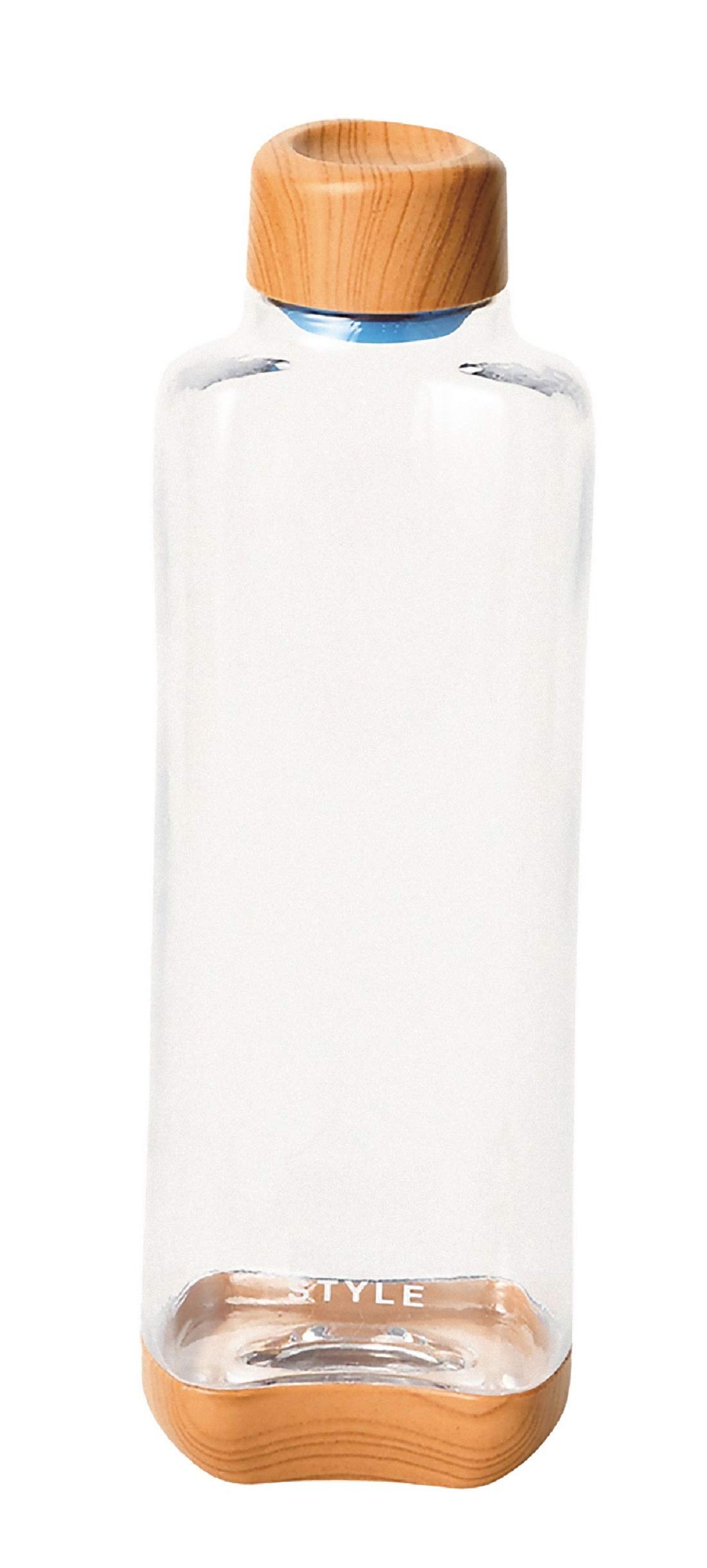 

PEARL METAL HB-4855 700ml Plastic Aqua Bottle, Block Style, Wood Grain and Clear
