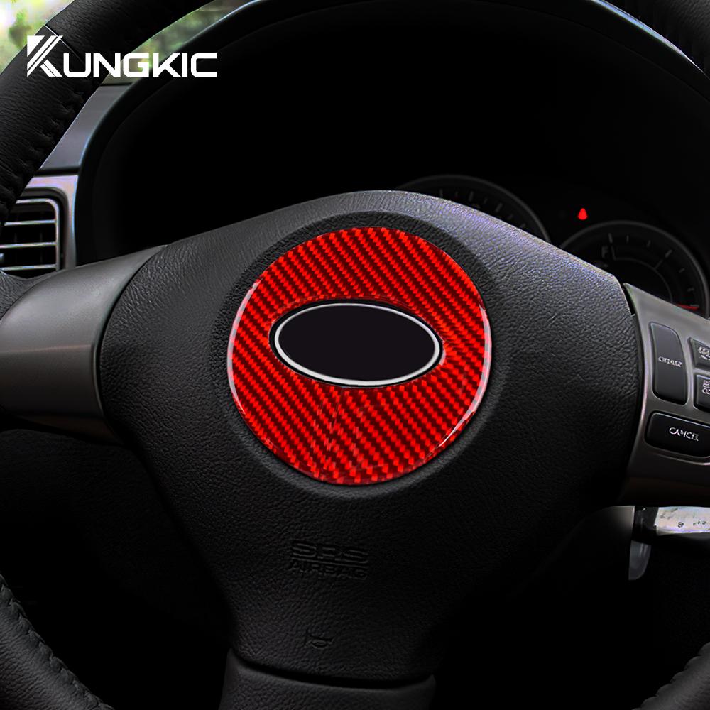 Real Carbon Fiber Sticker For Subaru Impreza 2009 2010 2011 Car Steering Wheel Stickers Strip Interior Trim Auto Accessories