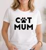 Cat Mum Cute Paw Mother’s Day T-Shirt - Funny Pet Cat Lover Minimalist Gift Tee