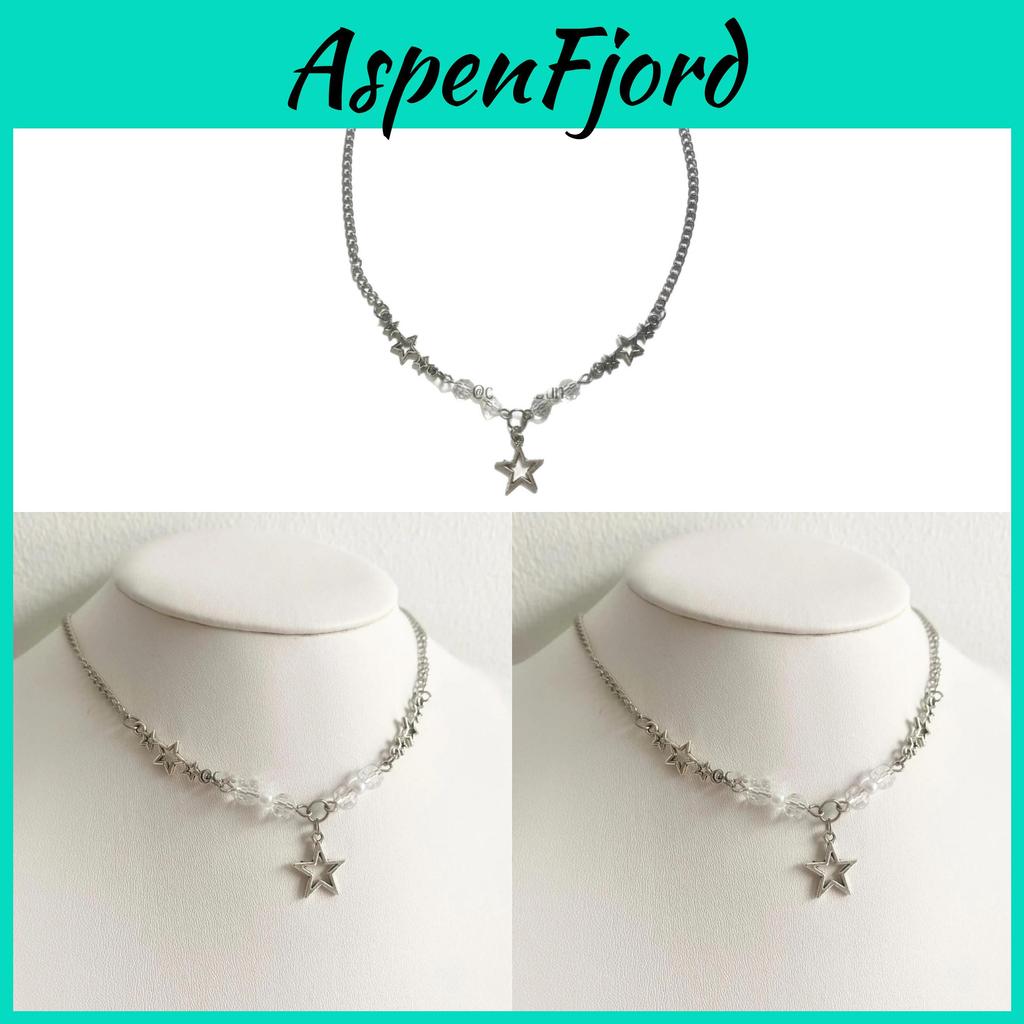 Y2k Star Drop Necklace With Electroplated Alloy Pendant For Casual Wear