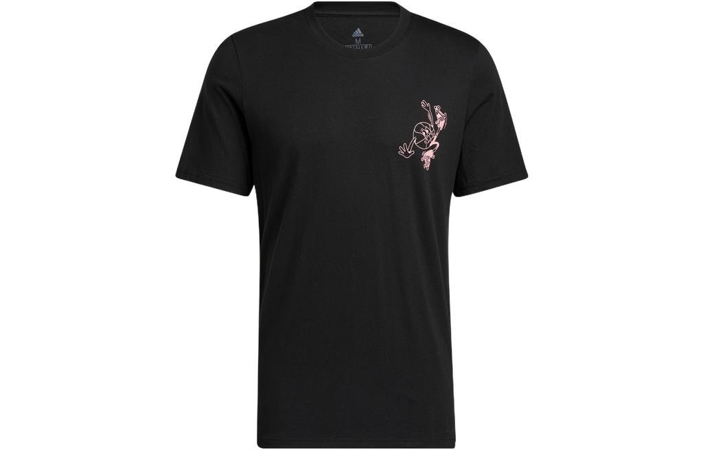 adidas T Shirts Men's Black Crew Neck Moderate Straight Fit HK6723