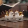 Horse Ornament for Prosperity, Handcrafted Resin Table Décor with Spinnable Gold Ingots and Gourds, Fortunate Feng Shui Present