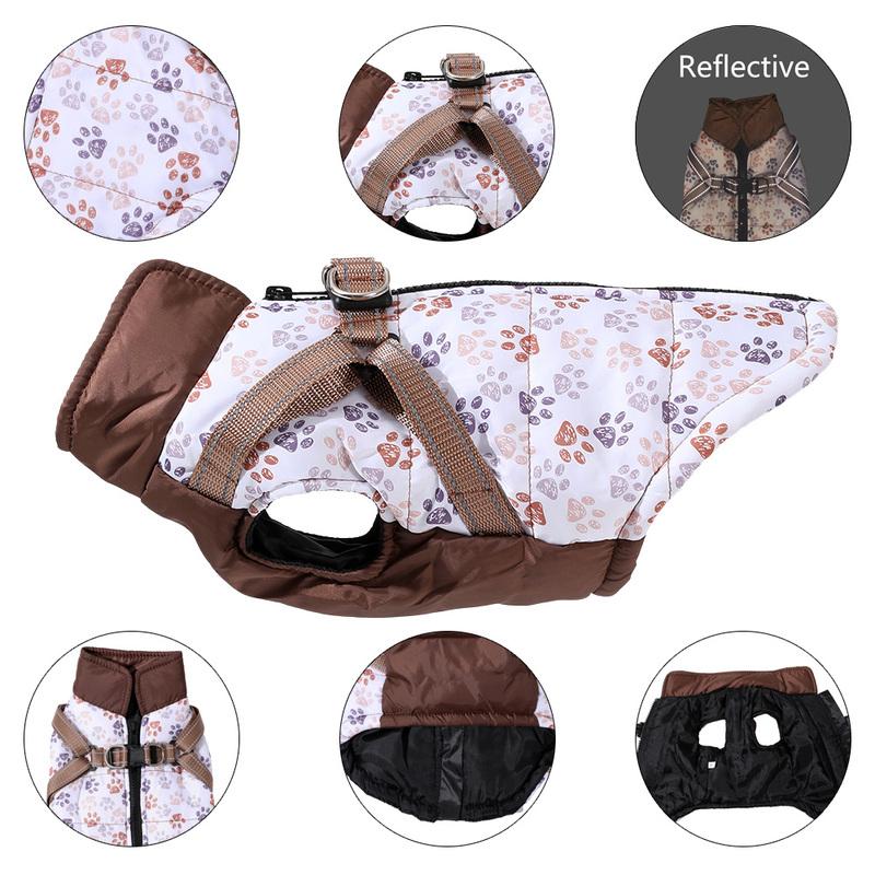 Pet Dog Clothes with Harness For Small Medium Dogs Cats Autumn Winter Warm Jacket Windproof Puppy Coat French Bulldog Overalls