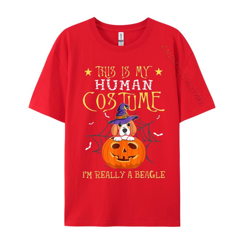 Beagle Pumpkin Halloween Tshirt For Men Hip Hop T Shirts 100 Cotton Streetwear Oversized Funny Tshirts S