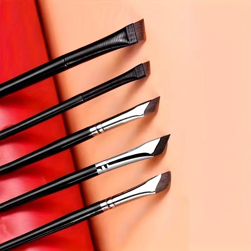 Makeup Brushes Set With Tilted Fine Blade Lower Eyelid To Flat Head Oblique Angle Eyebrow Horizontal Silkworm eyeliner Brush