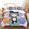 Cool Personality Anime Kuma Kuma Kuma Bear Bedding Set New Duvet Cover Pillowcase Polyester Bed Linen Kids Adults Gift