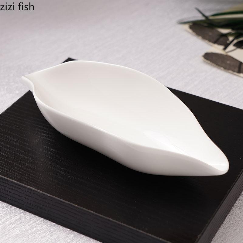 White Ceramic Dining Plate Sashimi Plate Fruit Salad Bowl Soup Plate Pasta Dish Dessert Bowl Serving Plates Dim Sum Dish Tray