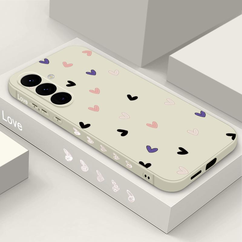 Creative Heart Pattern Case For Samsung Galaxy S26 S25 Ultra S24 S23 S22 Plus S21 FE A15 A16 A17 A35 A36 A54 A55 A56 5G Soft Cover