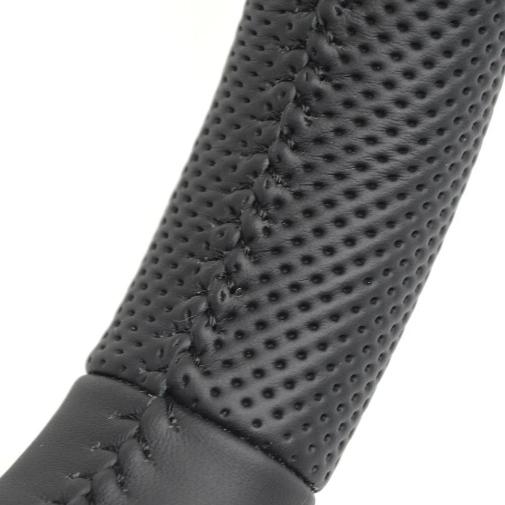 Suitable for A4 B8 A3 8V A4 A5 A7 Q3 Q5 Q7 Black Stitching All Leather Perforated Flat Bottomed Steering Whee