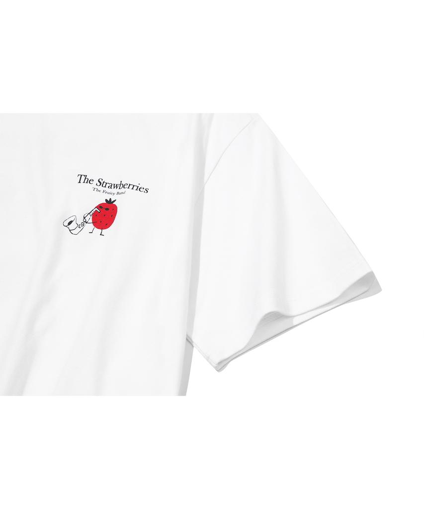 CPGN STUDIO Strawberry Band Short Sleeve T-Shirt White