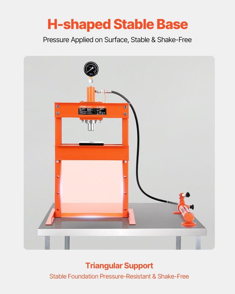 10 T Hydraulic Shop Press Hydraulic Press with Press Plate for Bending