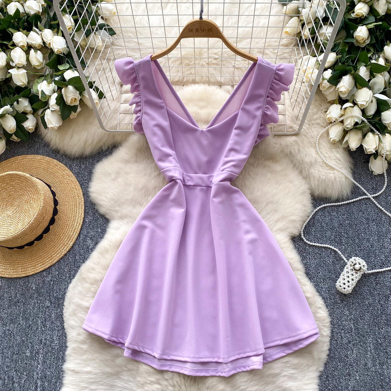 

Літні жіночі міні-короткі сексуальні клубні вечірні сукні з V-подібним вирізом і летючими рукавами L чорний