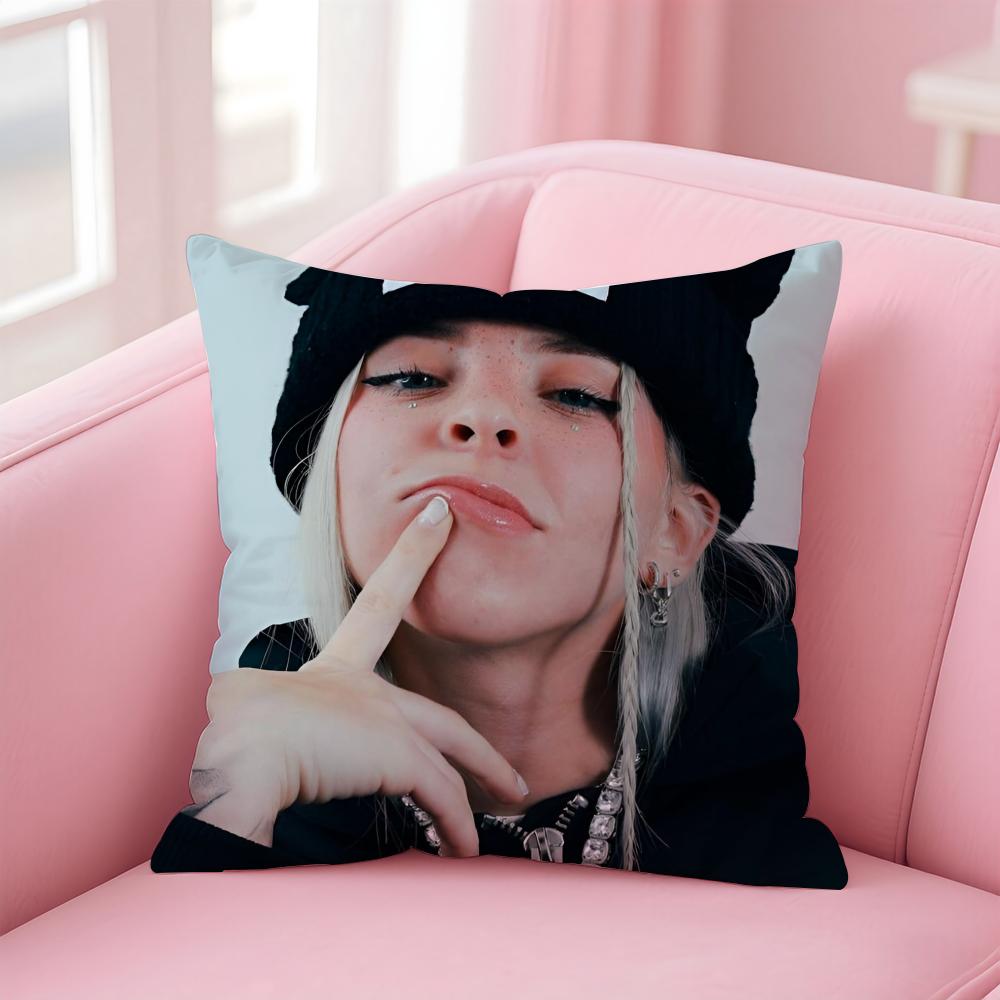 Hot Cool Singer Y-Young Miko Cushion Cover Pillowcase Short Plush Invisible Zipper Room Sofa Cushion Cover