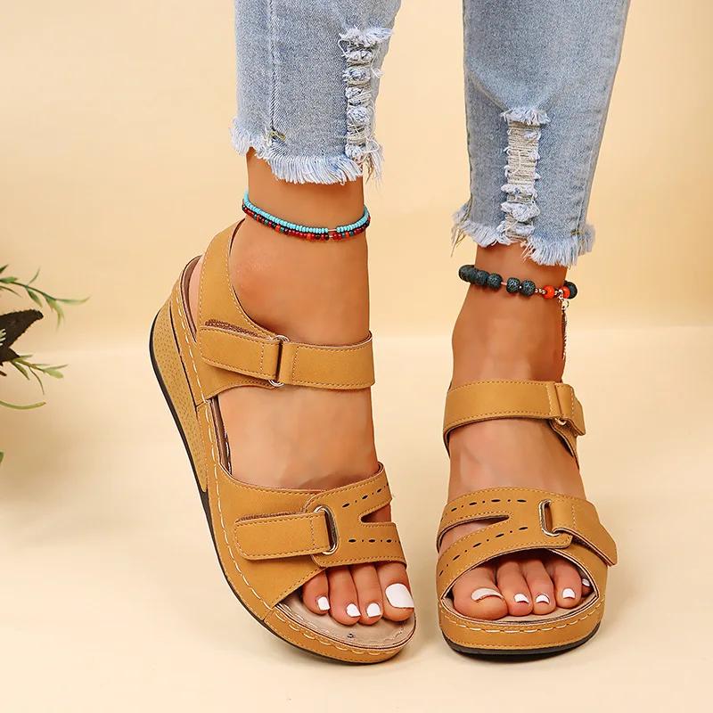 Fashion New Women's Sandals Summer Open Toe Sexy Wedge Sandals Buckle Fashion Ladies Soft Orthopedic Sandal Footwear Female Zapatos