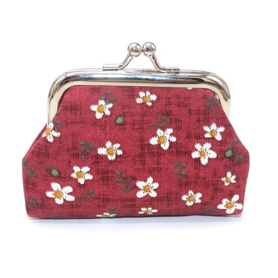 Cute Floral Coin Purse, Vintage Kiss-lock Change Pouch, Mini Coin Wallet Trinkets Storage Pouch for Coins, Cash, Cards