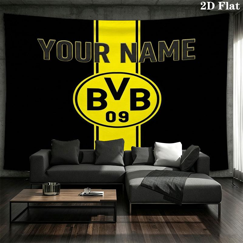 Borussia Custom Name Wall Tapestry Aesthetic Wall Hanging Printed Fabric Blanket Decorative Tapestries for Bedroom Living Room Home Decor