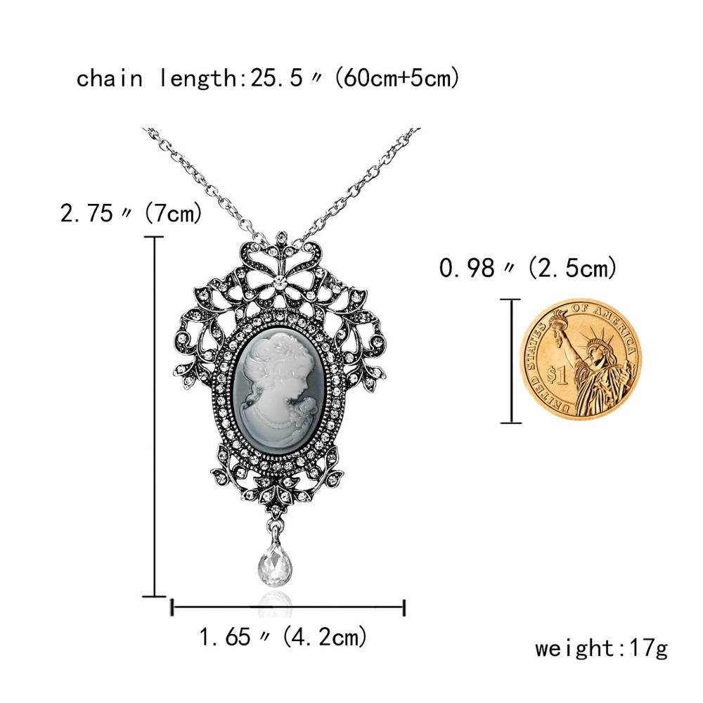 

Long Necklace Rinhoo Vintage Beauty Head Sweater Chain Design Pendant Necklace Lady Girl Special Women Jewelry Gifts Wholesale