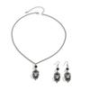 2Pcs Gothic Black Spider Pendant Choker Necklace Drop Earrings Women Vintage Adjustable Chain Halloween Accessories Jewelry Set