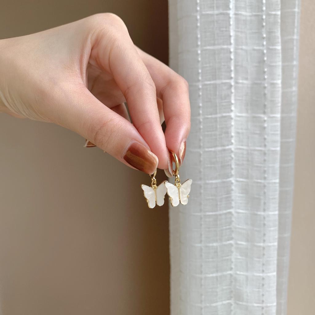 Same Style Butterfly Earrings French Style Socialite Style S925 Silver Temperament Elegant Simple Ins Style All-Match Earrings