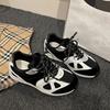 Queen Fan retro black platform training shoes women's 2025 new autumn skirt versatile casual sports shoes