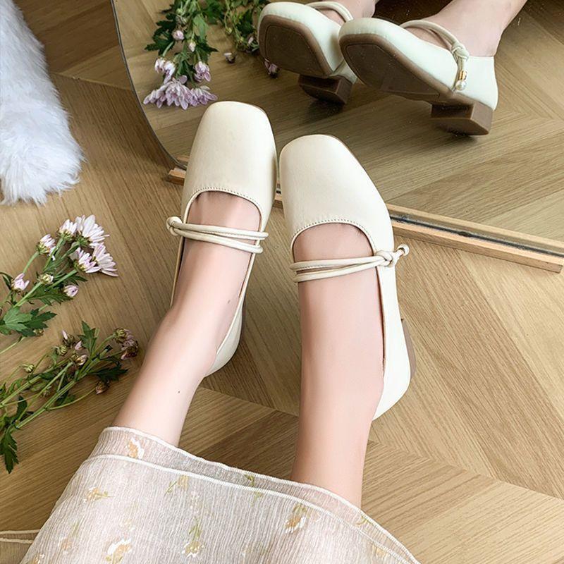 French Soft-soled Temperament Versatile Mary Jane Evening Single Shoes Women's Spring and Autumn New Skirt Low Heel Light Mouth Ladyshoes