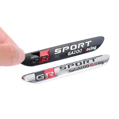 2Pcs 3D Metal GR Sport Gazoo Racing Logo Emblem Car Rear Trunk Fender Side Badge Sticker For C-HR RAV4 Fortuner Vios Yaris
