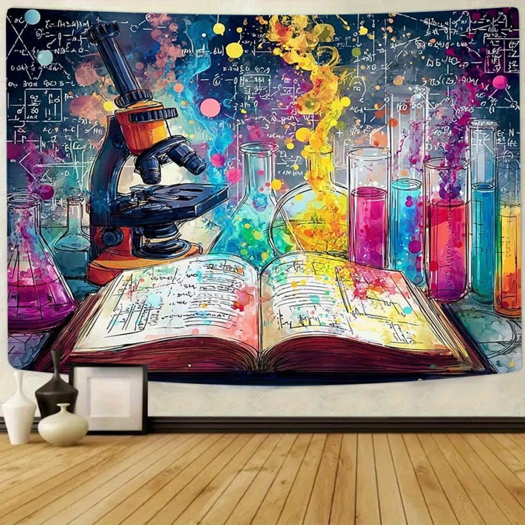 2D Flat 1 2D Flat Science Lab Chemistry Theme Oversized Backdrop Banner Party Banner Backdrop Photo Wall Decor For Photo Booth Birthday