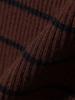Ships Colors Hand Washable Border Rib Crew Neck Knit 226070005 Brown One Size
