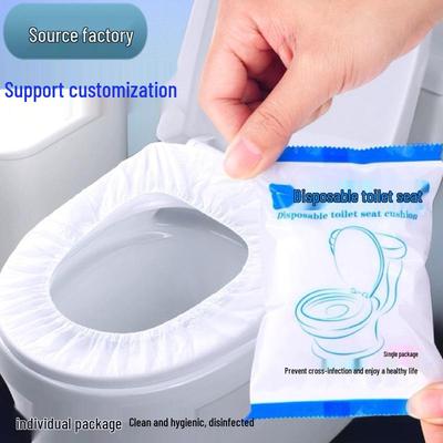 Capa de Assento de Vaso Sanitário Descartável Impermeável em TNT para Viagem e Uso Doméstico